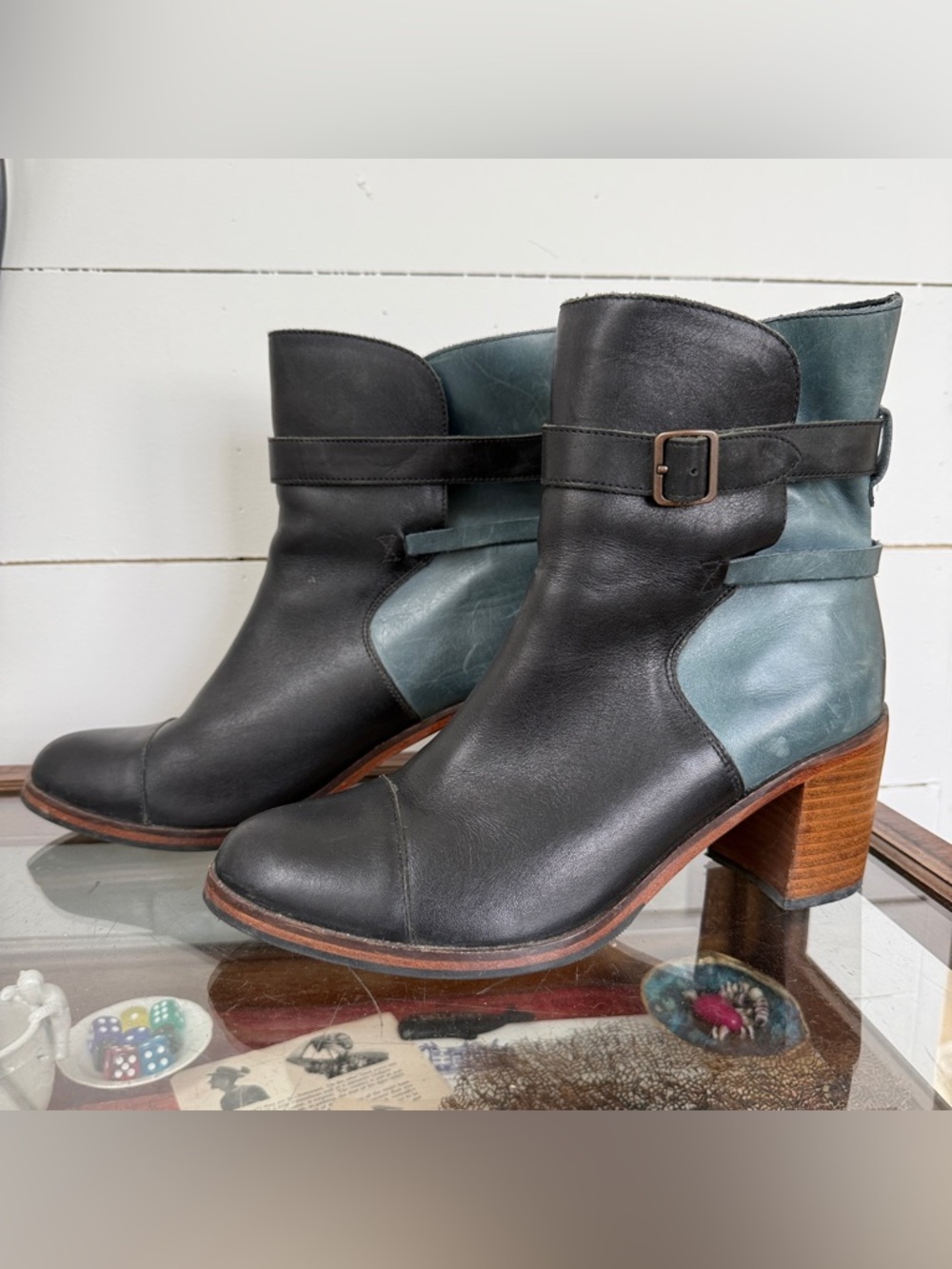 Wolverine Women's 1000 Mile Samantha Pleet Boots 11B Black And Blue - Picture 2 of 7